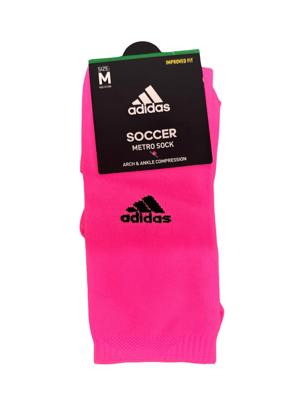 adidas Soccer Metro Sock| Arch & Ankle Compression Socks Women’s Medium Pink